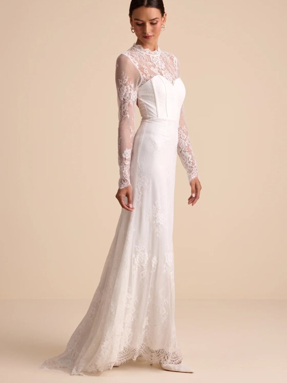 Lulus Laveau White Lace Bustier Backless Mermaid Maxi Dress